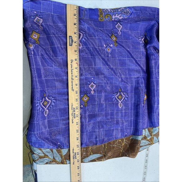 Darn‎ Good Yarn Reversible Sari Wrap Skirt -Mini size 4-12 purple gold BOHO - Picture 9 of 10